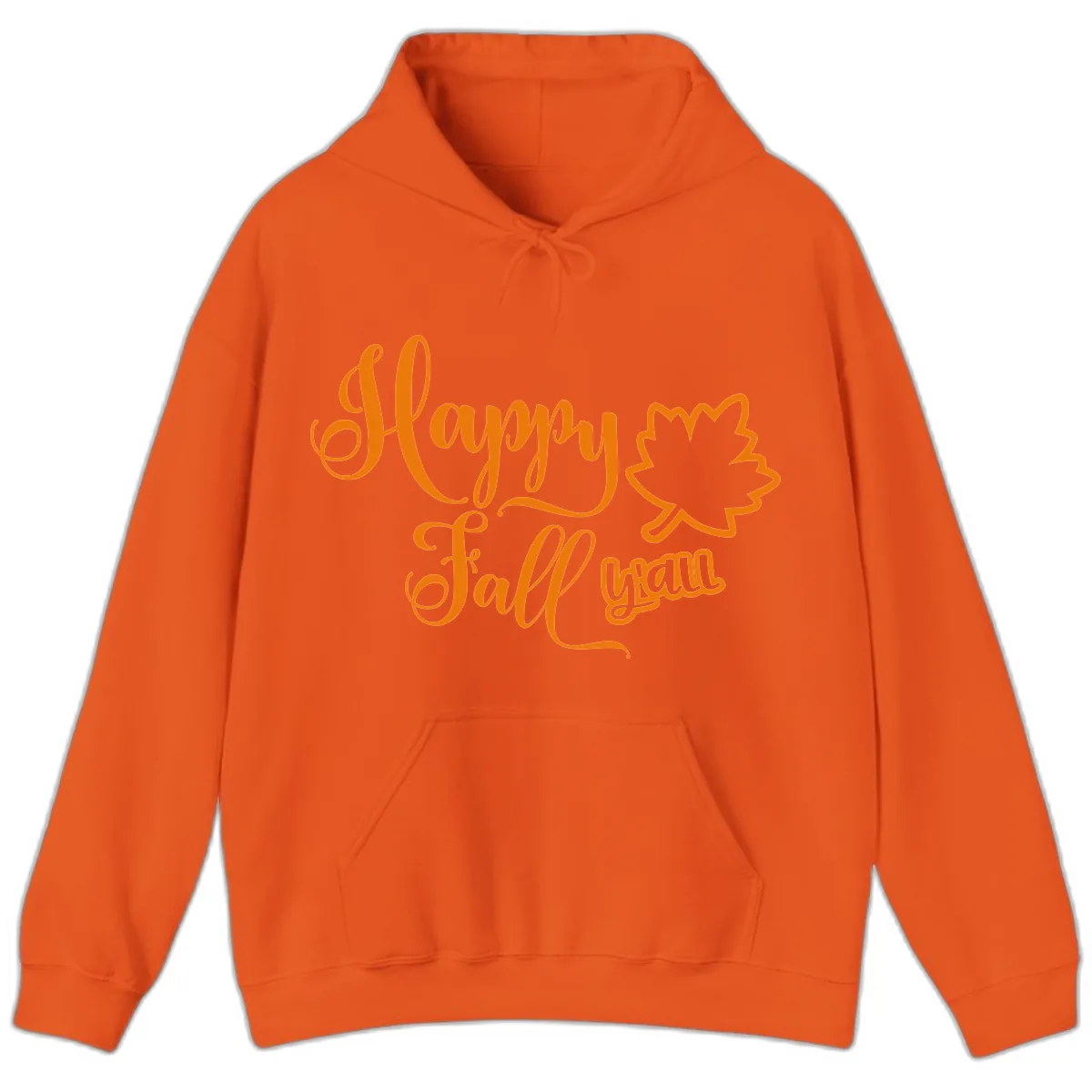 Happy Fall Y'all Autumn Leaf Hoodie in Orange