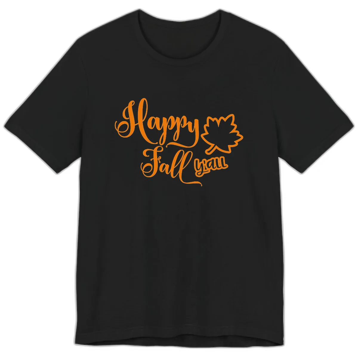Happy Fall Y'all Autumn Leaf Premium T-Shirt in Black