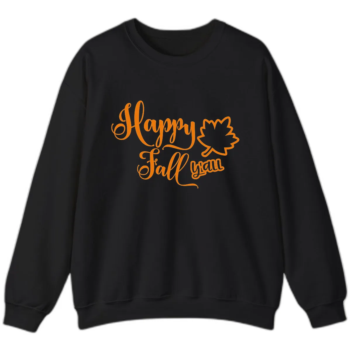 Happy Fall Y'all Autumn Leaf Sweatshirt in Black