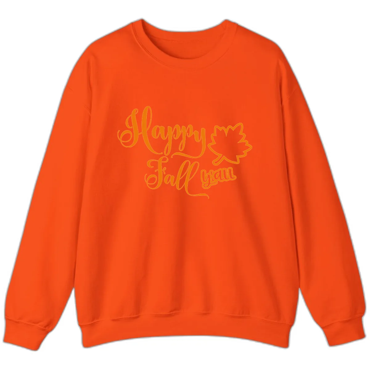 Happy Fall Y'all Autumn Leaf Sweatshirt in Orange