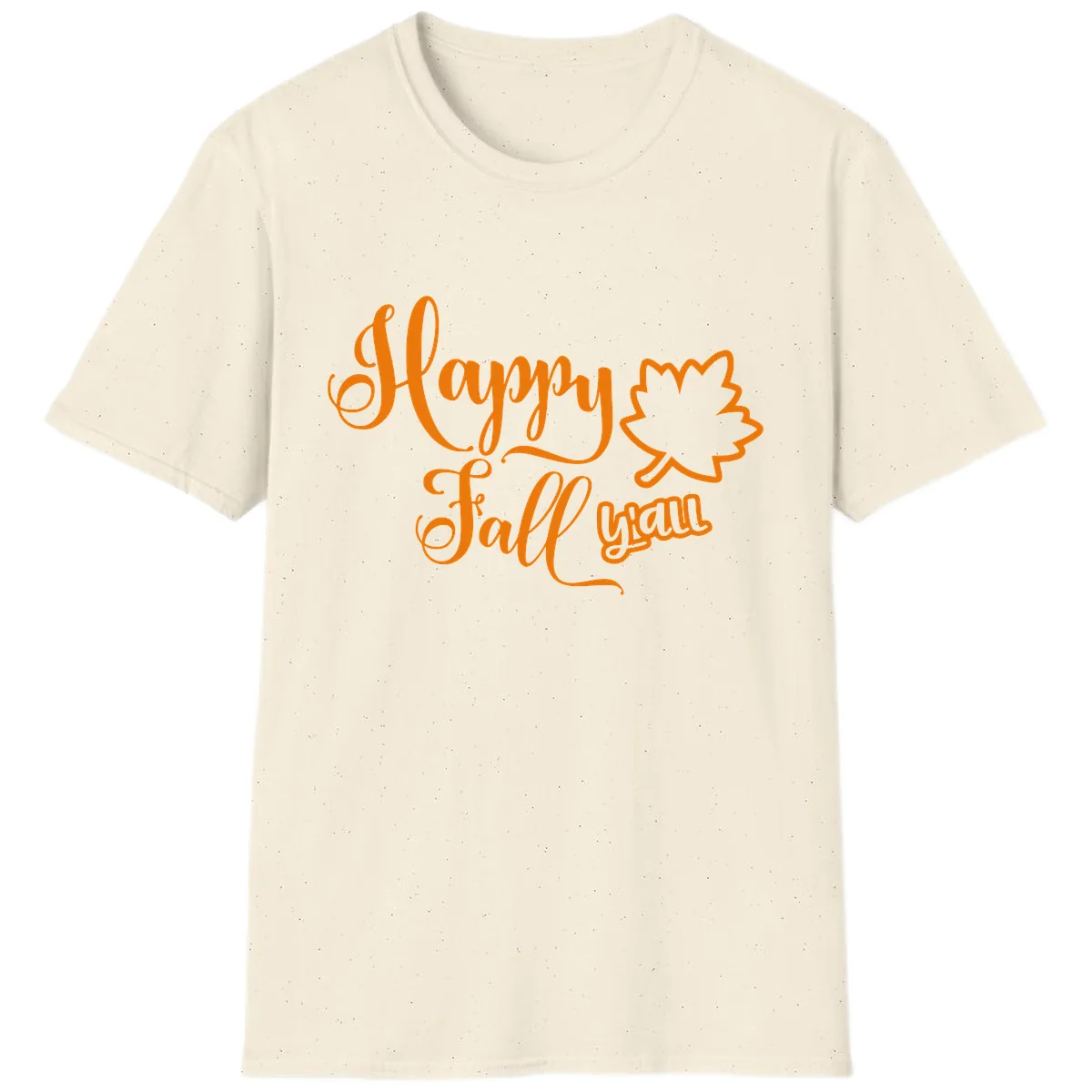 Happy Fall Y'all Autumn Leaf T-Shirt in Natural
