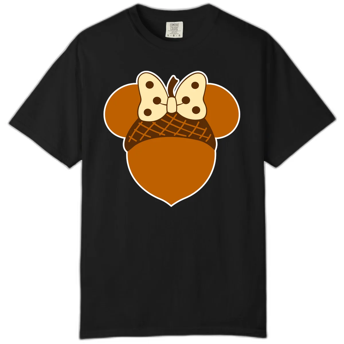 Acorn Mouse Ears Thanksgiving Design Comfort Color in Black