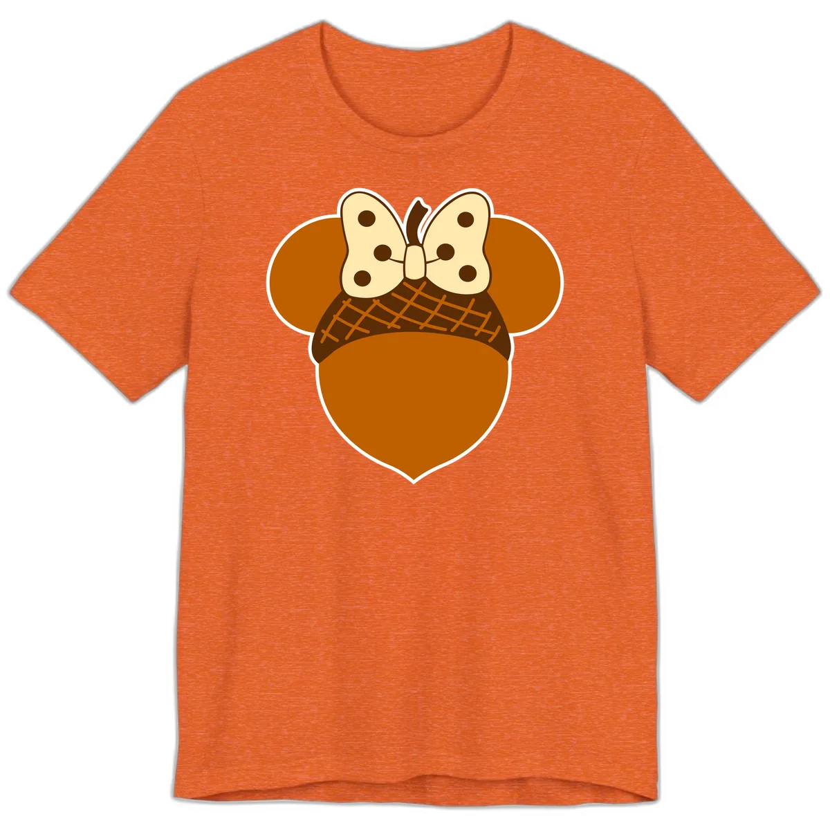 Acorn Mouse Ears Thanksgiving Design Premium T-Shirt in Heather Orange