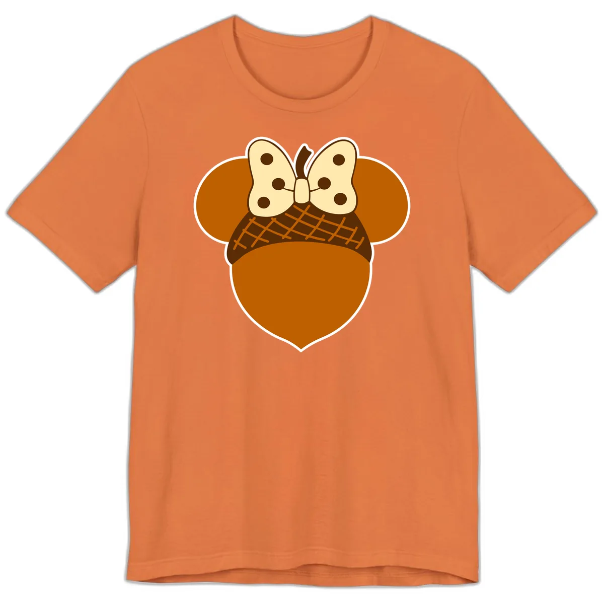 Acorn Mouse Ears Thanksgiving Design Premium T-Shirt in Burnt Orange