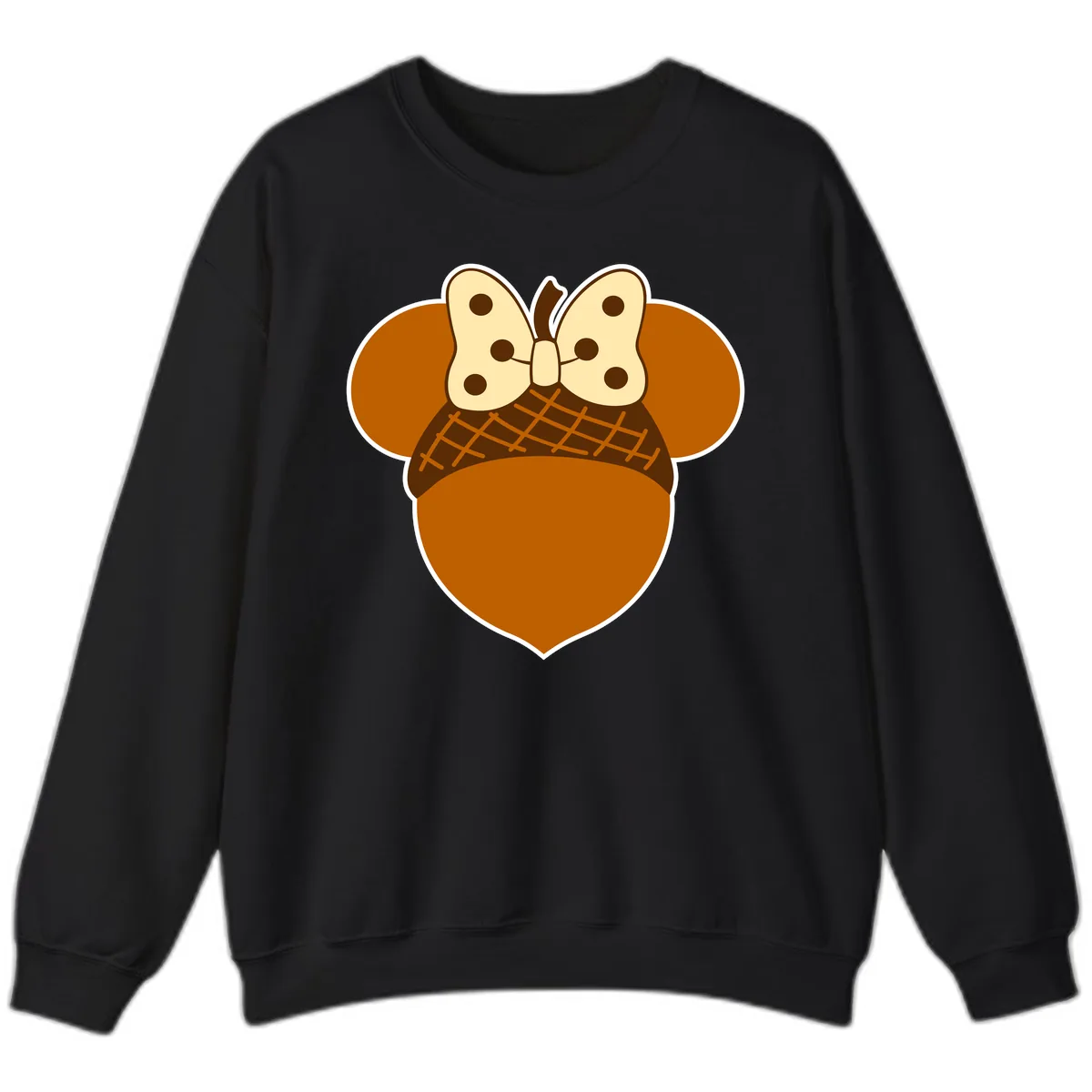 Acorn Mouse Ears Thanksgiving Design Sweatshirt in Black