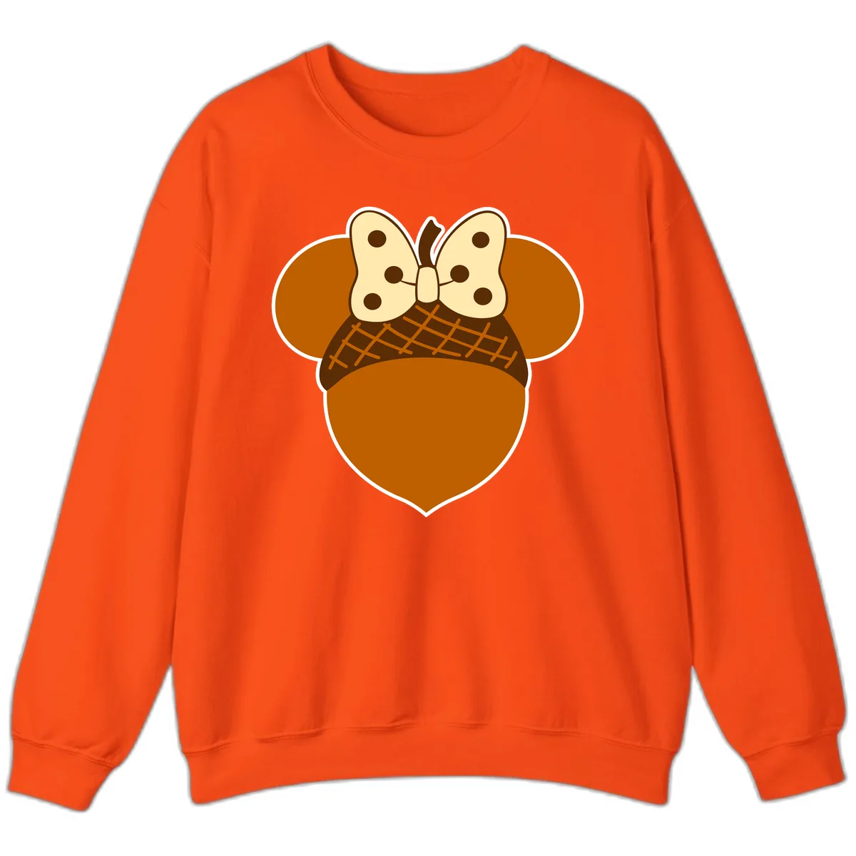 Acorn Mouse Ears Thanksgiving Design Sweatshirt in Orange