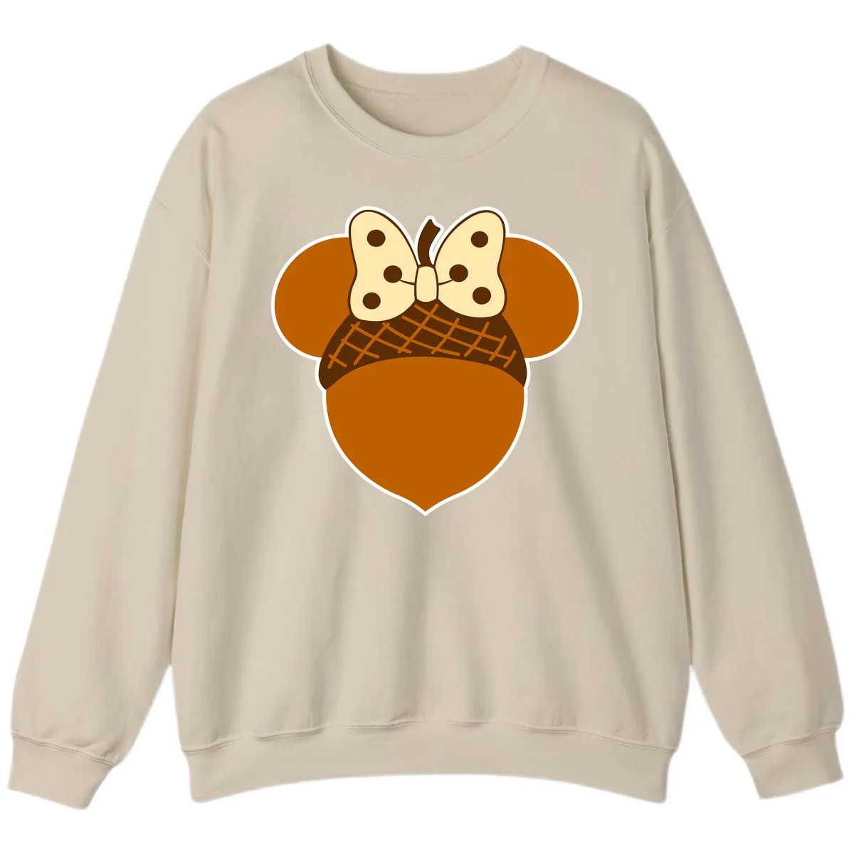 Acorn Mouse Ears Thanksgiving Design Sweatshirt in Sand