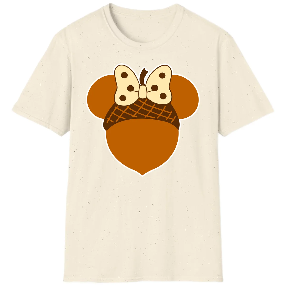 Acorn Mouse Ears Thanksgiving Design T-Shirt in Natural