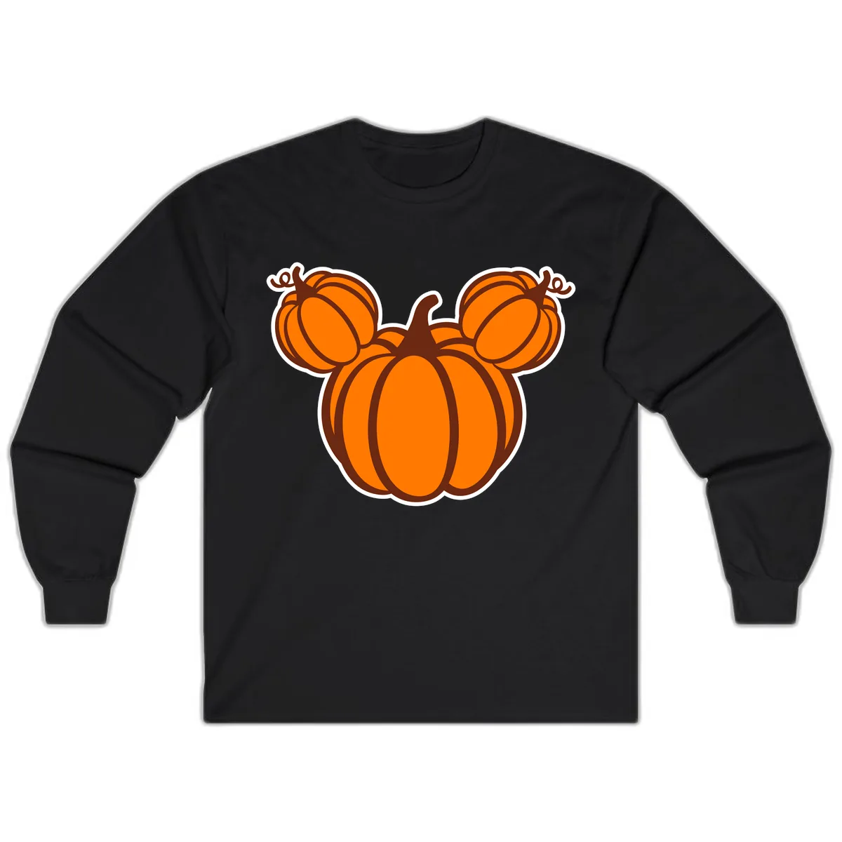 Mickey Pumpkin Head Design Long Sleeve in Black