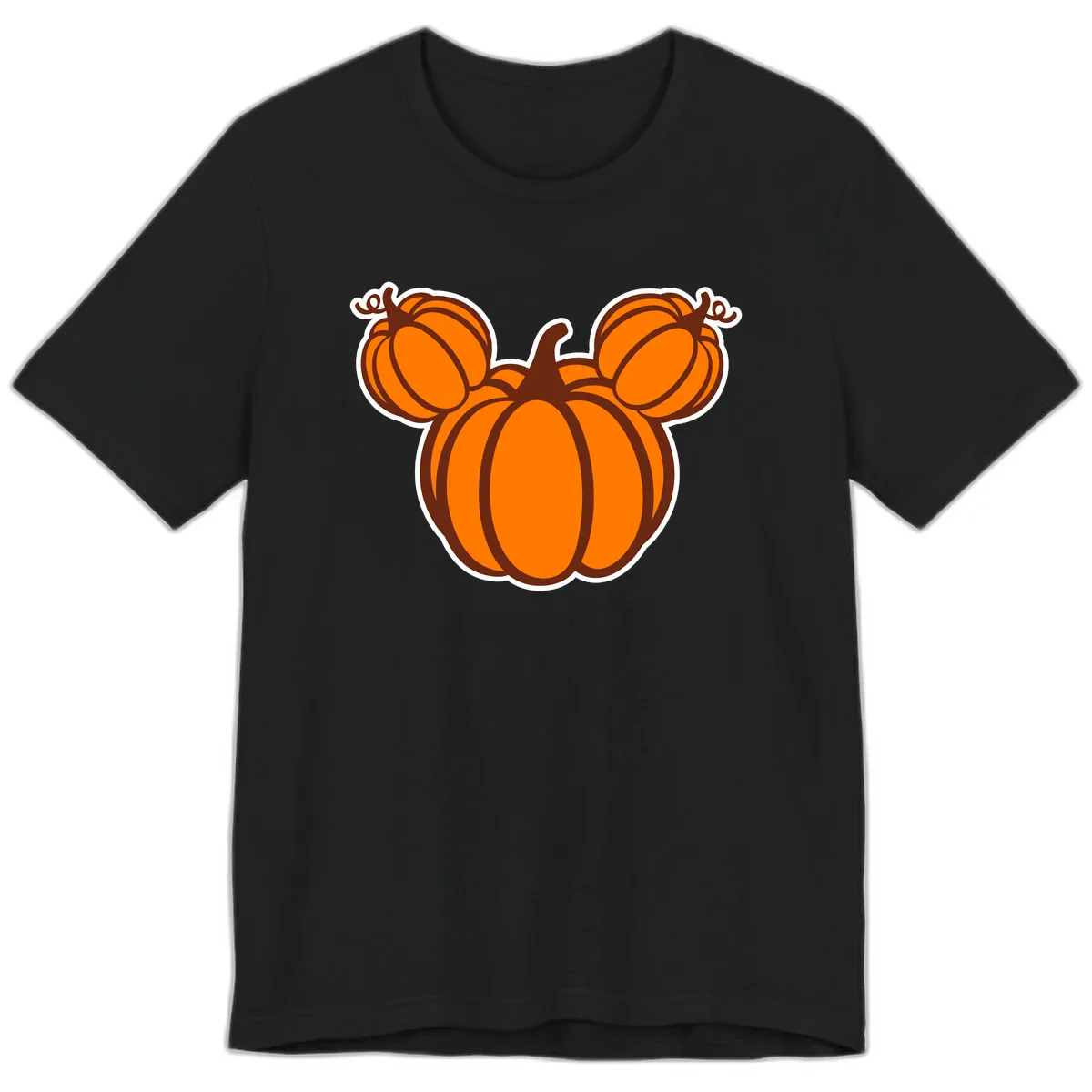 Mickey Pumpkin Head Design Premium T-Shirt in Black