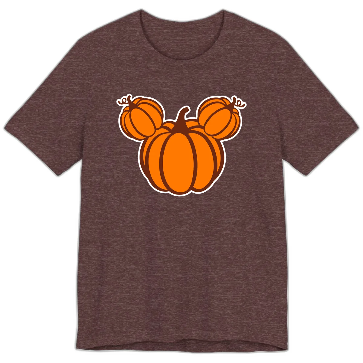 Mickey Pumpkin Head Design Premium T-Shirt in Heather Maroon