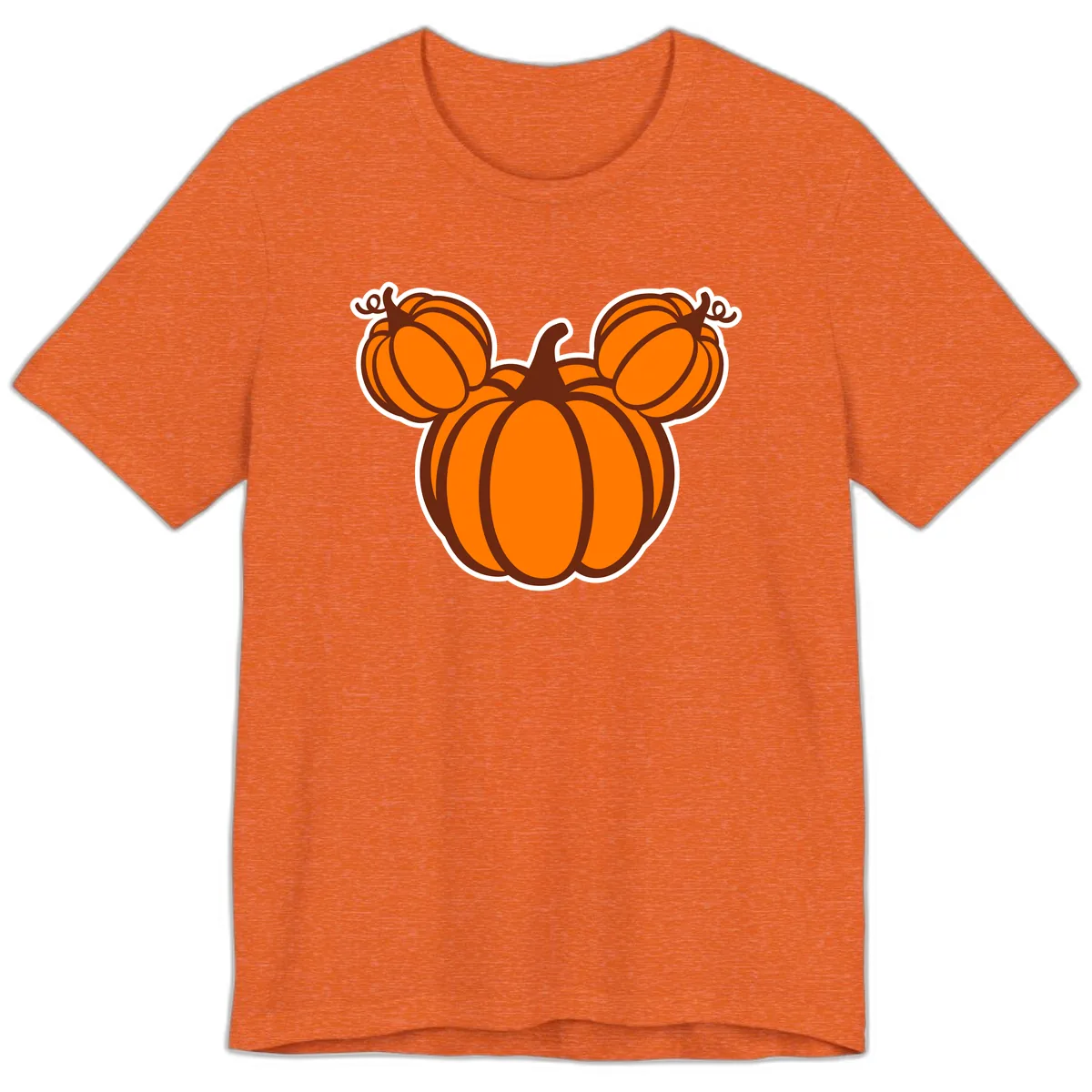 Mickey Pumpkin Head Design Premium T-Shirt in Heather Orange
