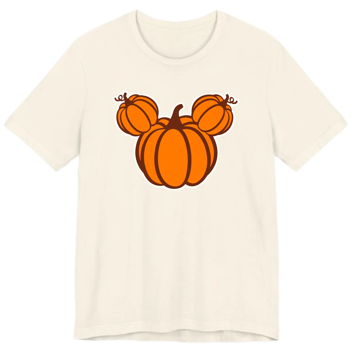 Mickey Pumpkin Head Design Premium T-Shirt in Natural