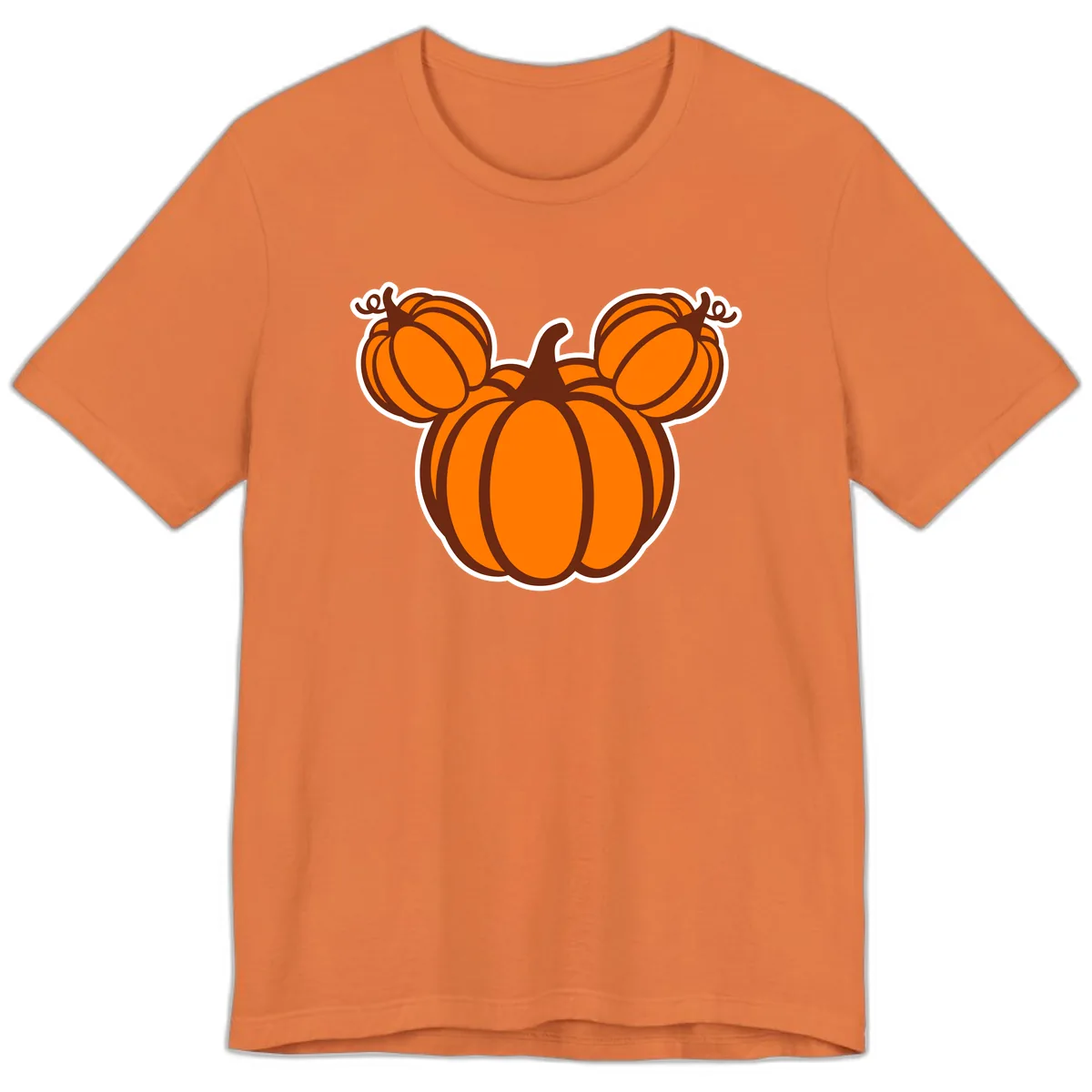 Mickey Pumpkin Head Design Premium T-Shirt in Burnt Orange