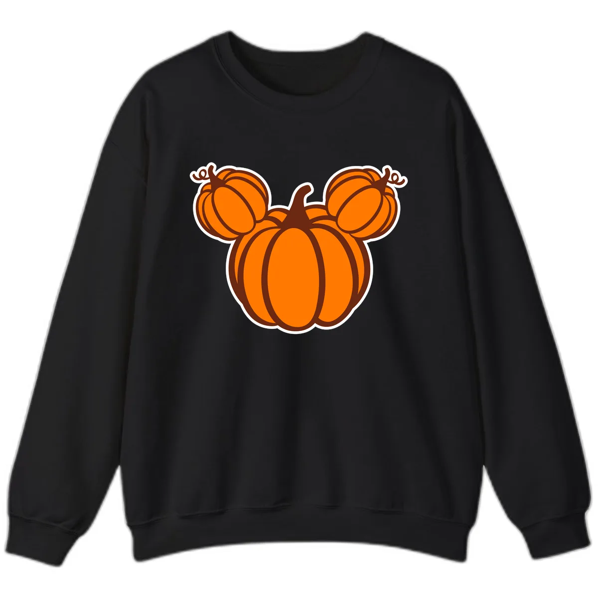 Mickey Pumpkin Head Design Sweatshirt in Black