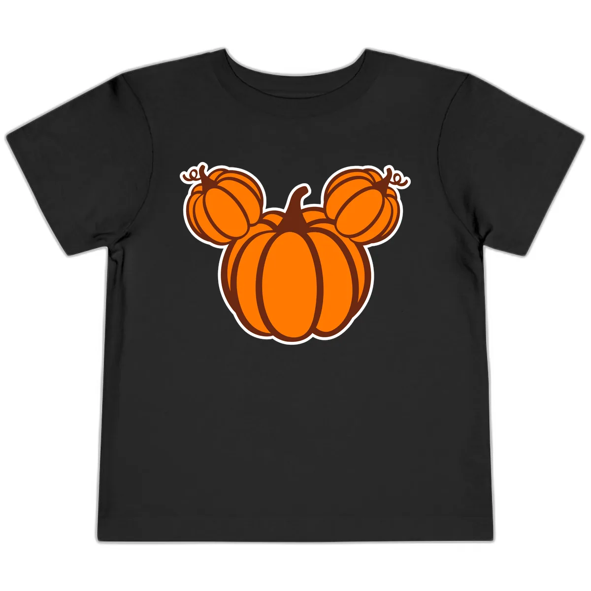 Mickey Pumpkin Head Design Toddler T-Shirt in Black