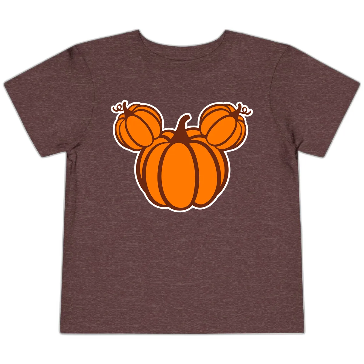 Mickey Pumpkin Head Design Toddler T-Shirt in Heather Maroon