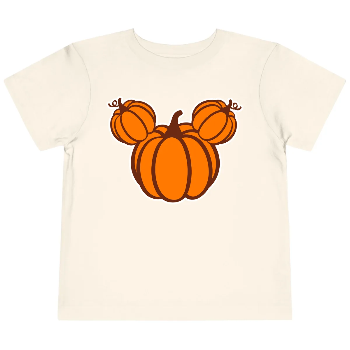 Mickey Pumpkin Head Design Toddler T-Shirt in Natural