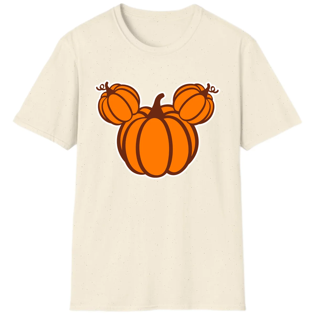 Mickey Pumpkin Head Design T-Shirt in Natural