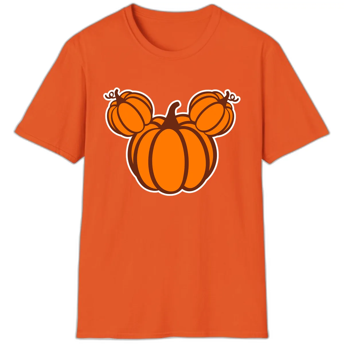 Mickey Pumpkin Head Design T-Shirt in Orange