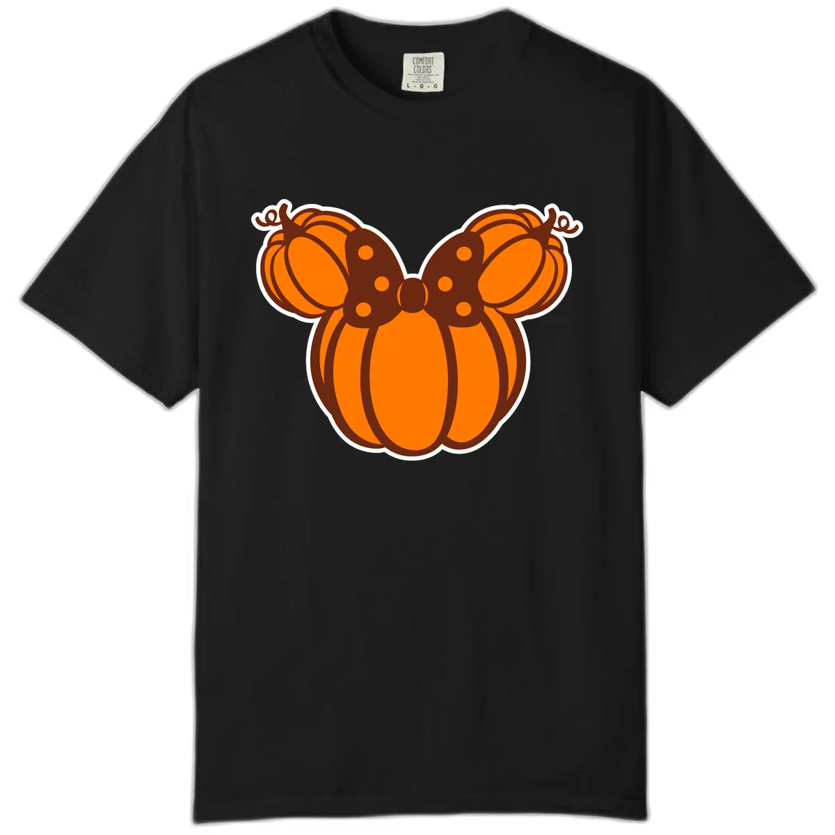 Mickey Pumpkin Bow Halloween Design Comfort Color in Black