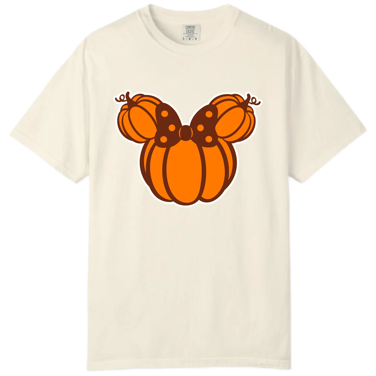 Mickey Pumpkin Bow Halloween Design Comfort Color in Ivory