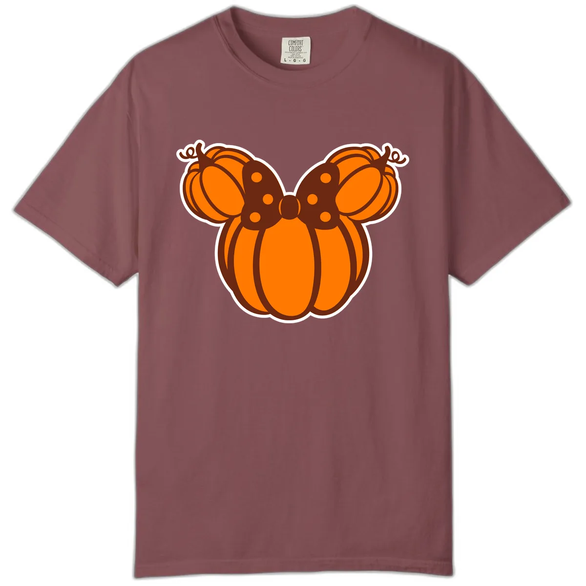 Mickey Pumpkin Bow Halloween Design Comfort Color in Brick