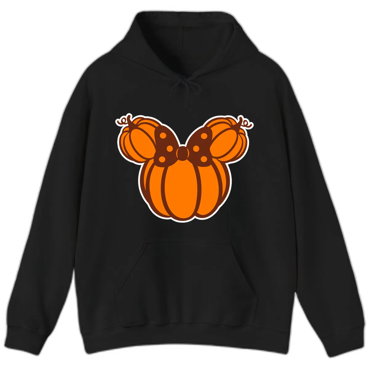 Mickey Pumpkin Bow Halloween Design Hoodie in Black