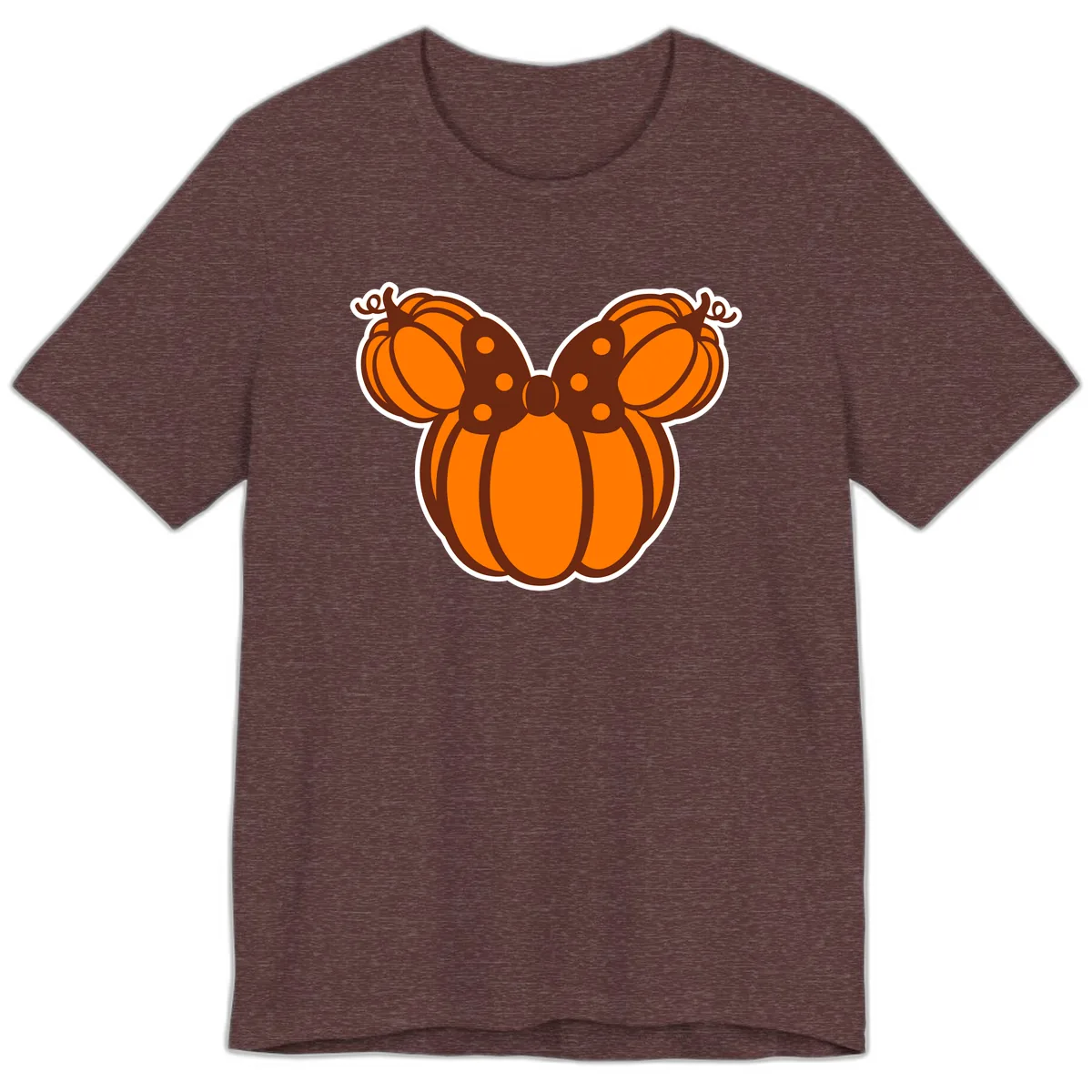 Mickey Pumpkin Bow Halloween Design Premium T-Shirt in Heather Maroon