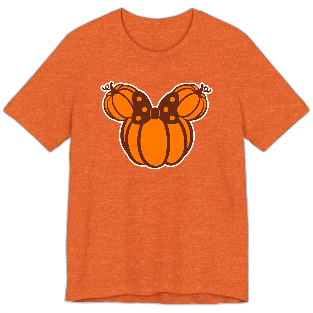 Mickey Pumpkin Bow Halloween Design Premium T-Shirt in Heather Orange