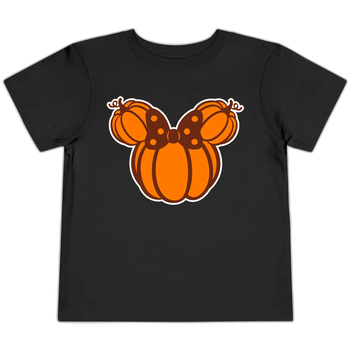 Mickey Pumpkin Bow Halloween Design Toddler T-Shirt in Black