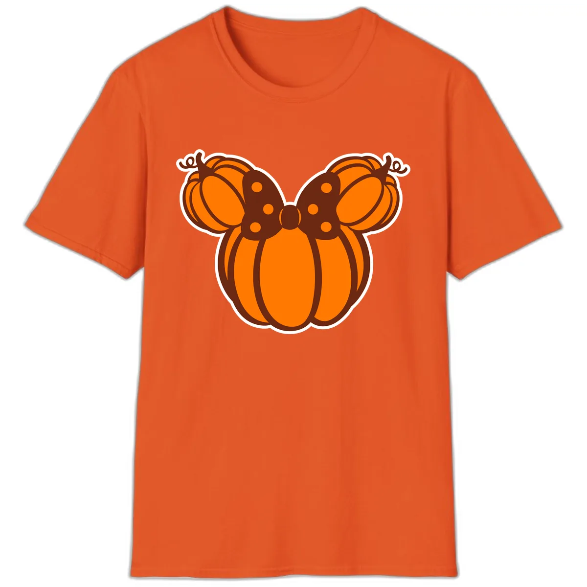 Mickey Pumpkin Bow Halloween Design T-Shirt in Orange