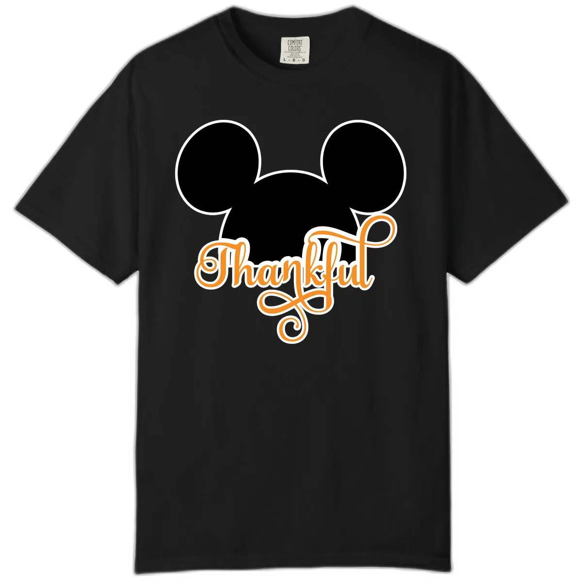 Mickey Ears Thanksgiving Design Comfort Color in Black