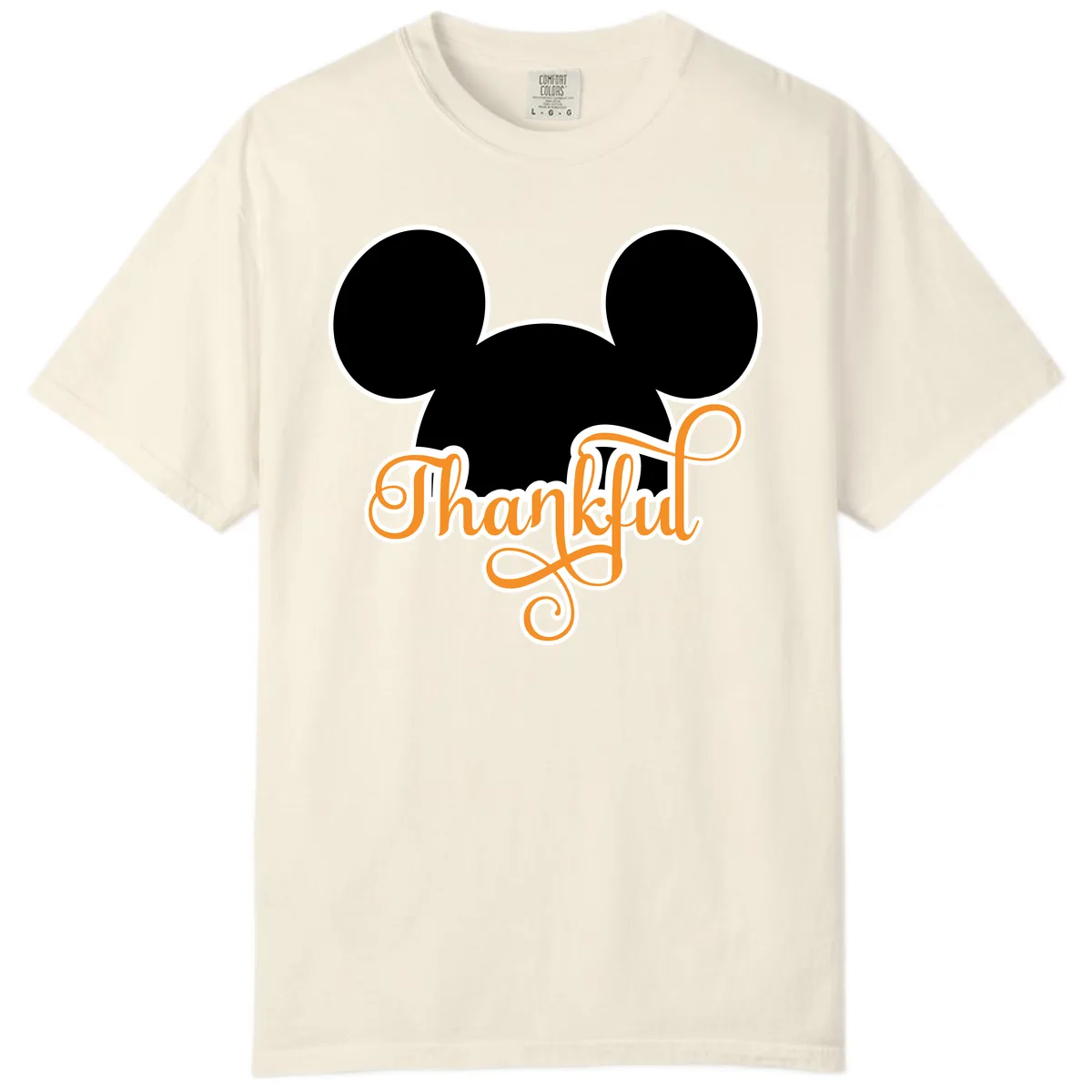 Mickey Ears Thanksgiving Design Comfort Color in Ivory