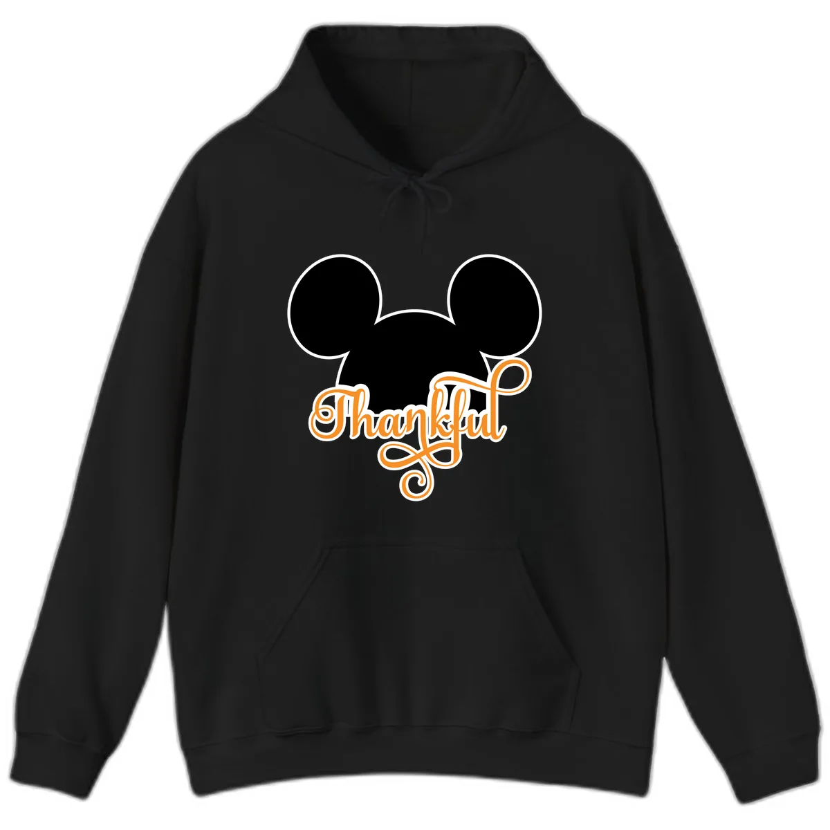 Mickey Ears Thanksgiving Design Hoodie in Black