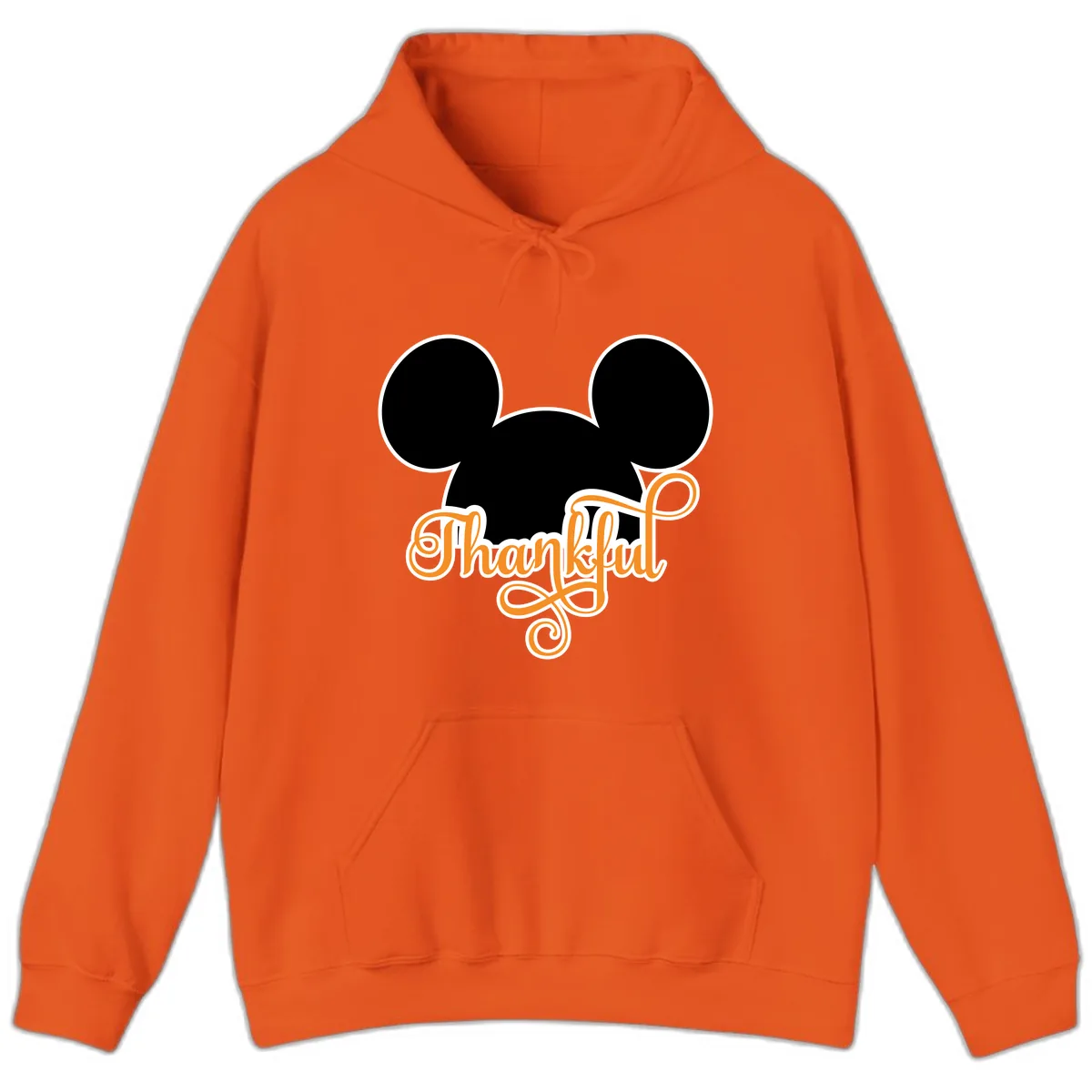 Mickey Ears Thanksgiving Design Hoodie in Orange