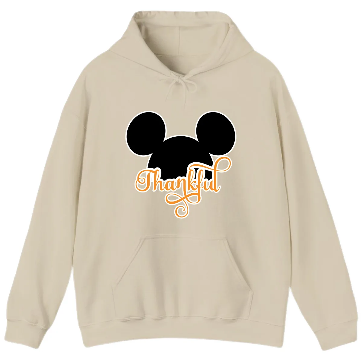 Mickey Ears Thanksgiving Design Hoodie in Sand