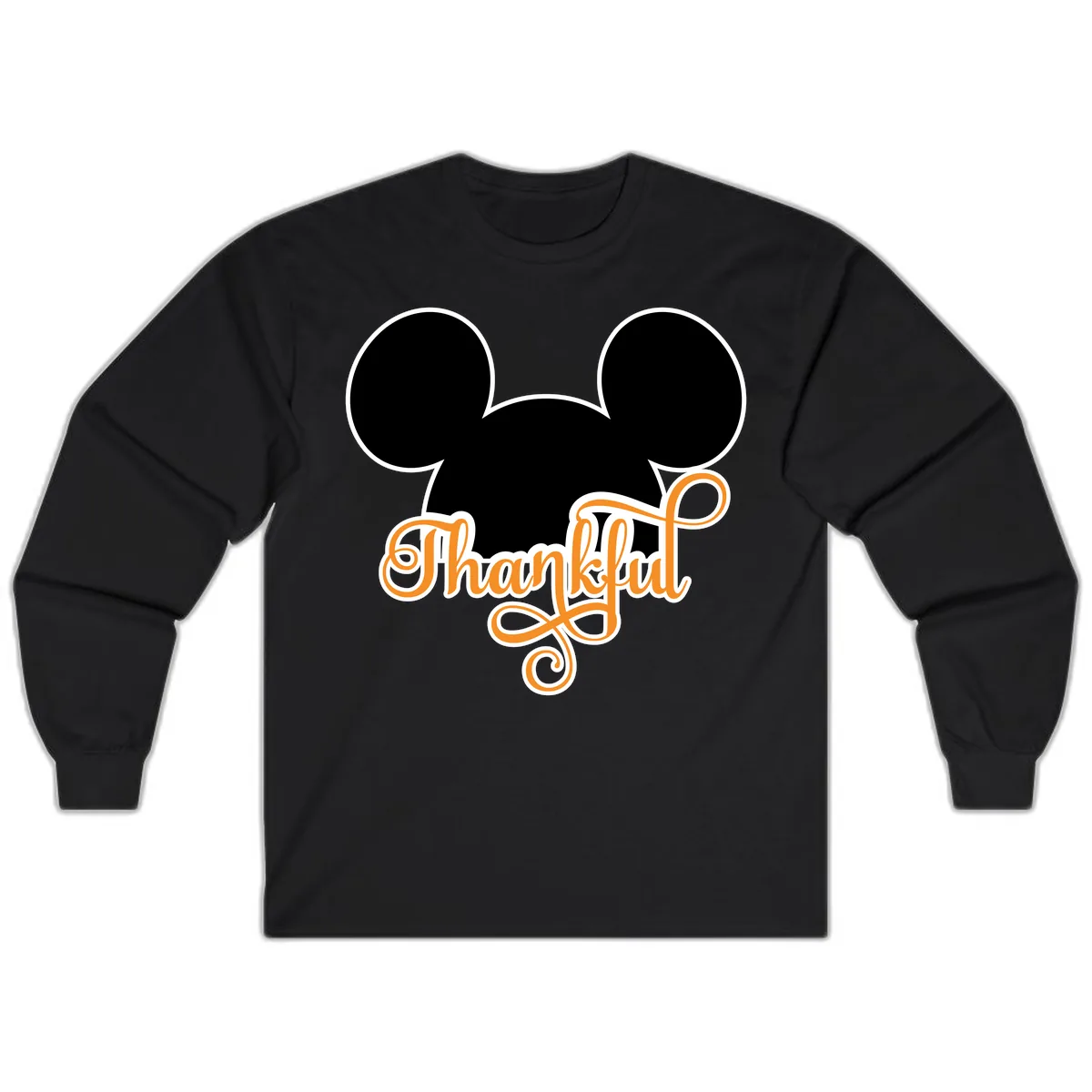 Mickey Ears Thanksgiving Design Long Sleeve in Black