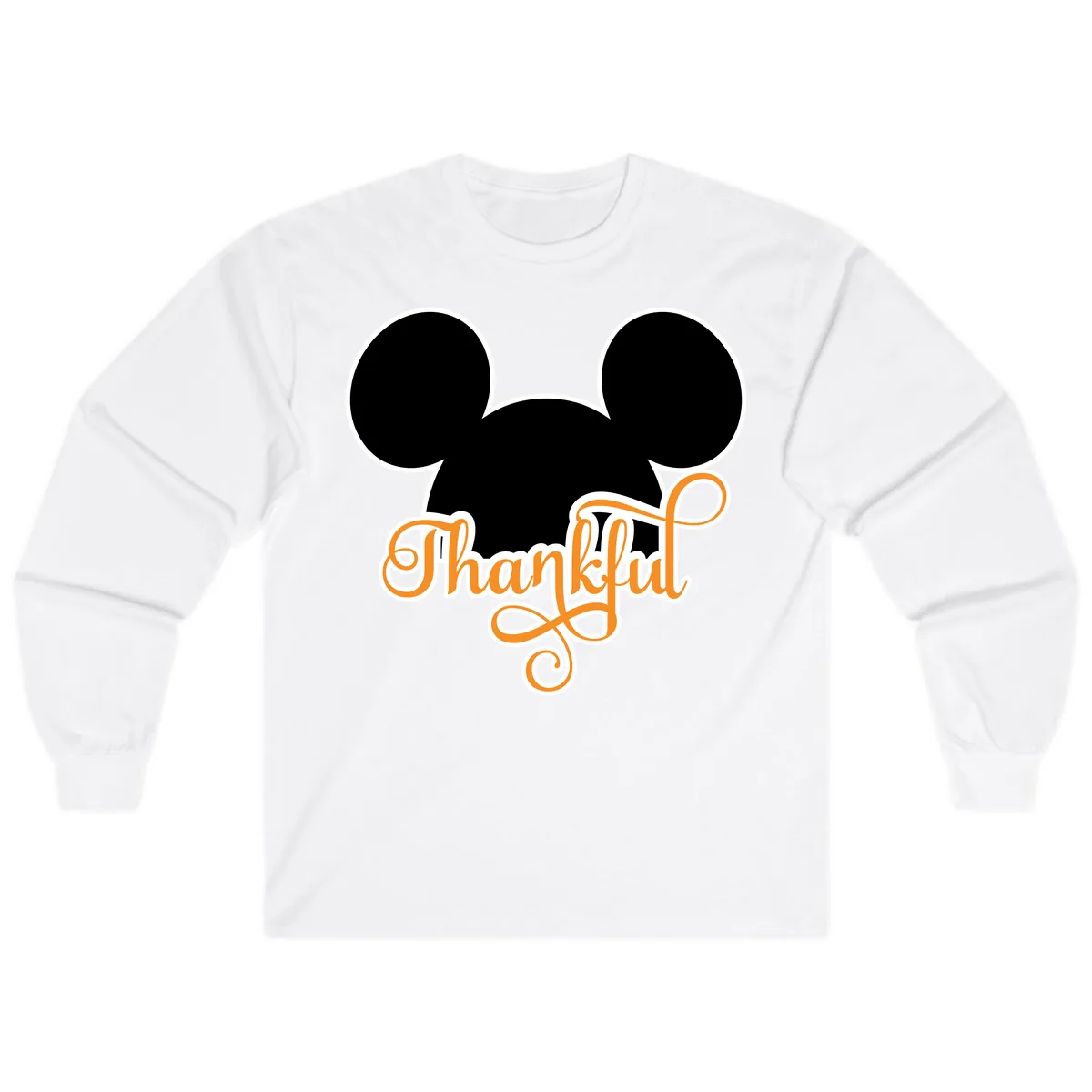 Mickey Ears Thanksgiving Design Long Sleeve in White