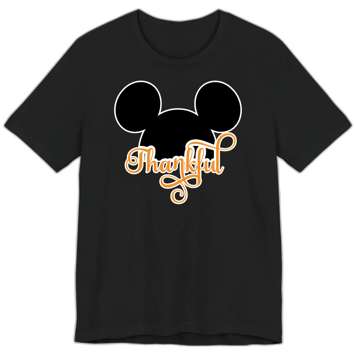 Mickey Ears Thanksgiving Design Premium T-Shirt in Black