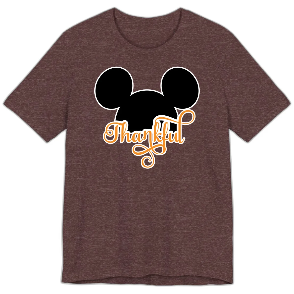 Mickey Ears Thanksgiving Design Premium T-Shirt in Heather Maroon