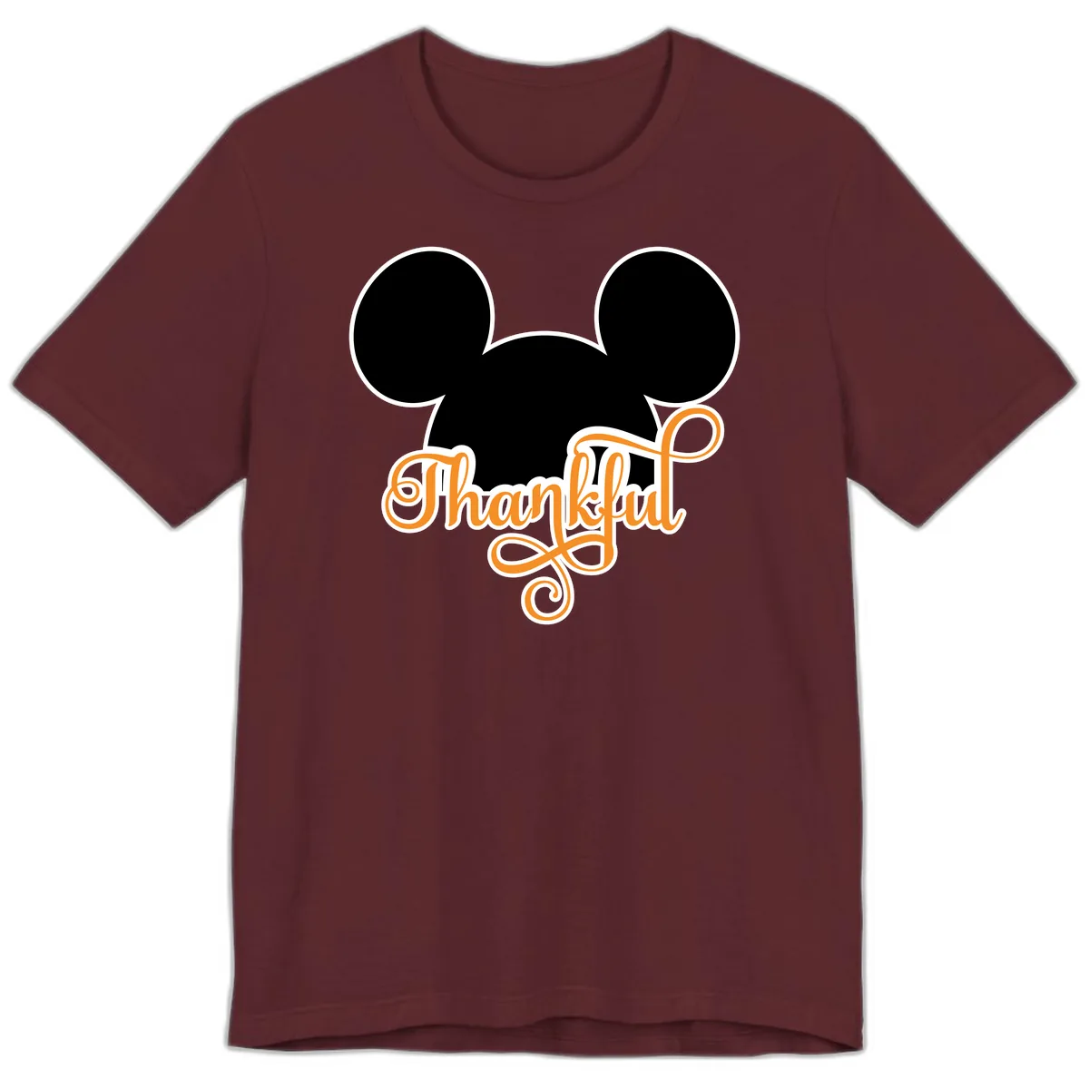 Mickey Ears Thanksgiving Design Premium T-Shirt in Maroon