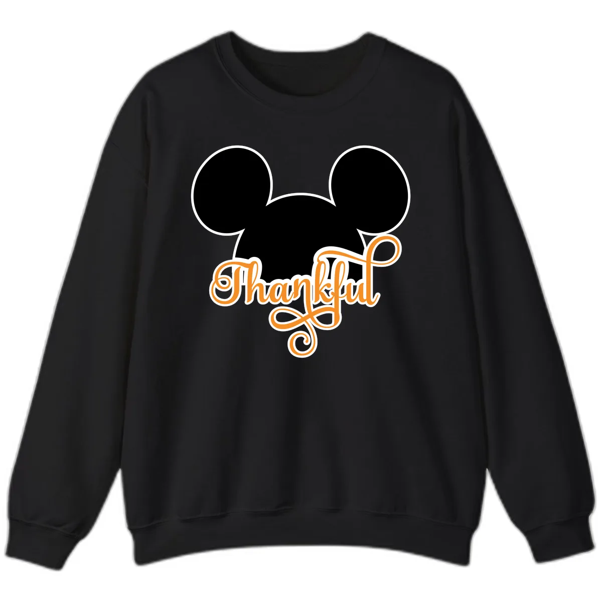 Mickey Ears Thanksgiving Design Sweatshirt in Black