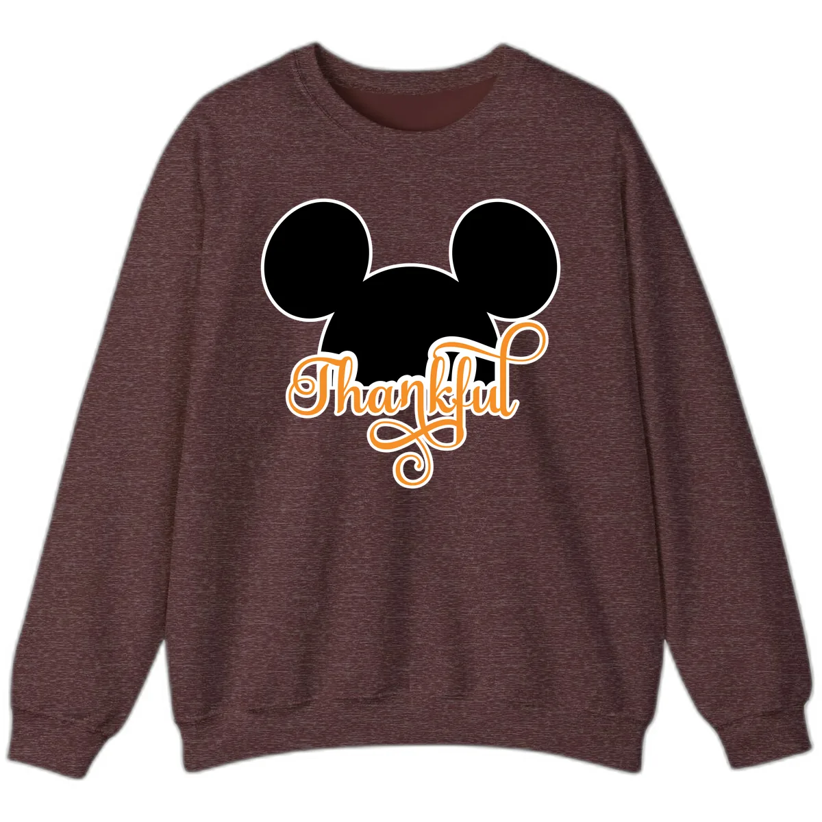 Mickey Ears Thanksgiving Design Sweatshirt in Heather Sport Dark Maroon