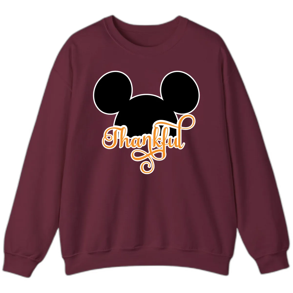 Mickey Ears Thanksgiving Design Sweatshirt in Maroon
