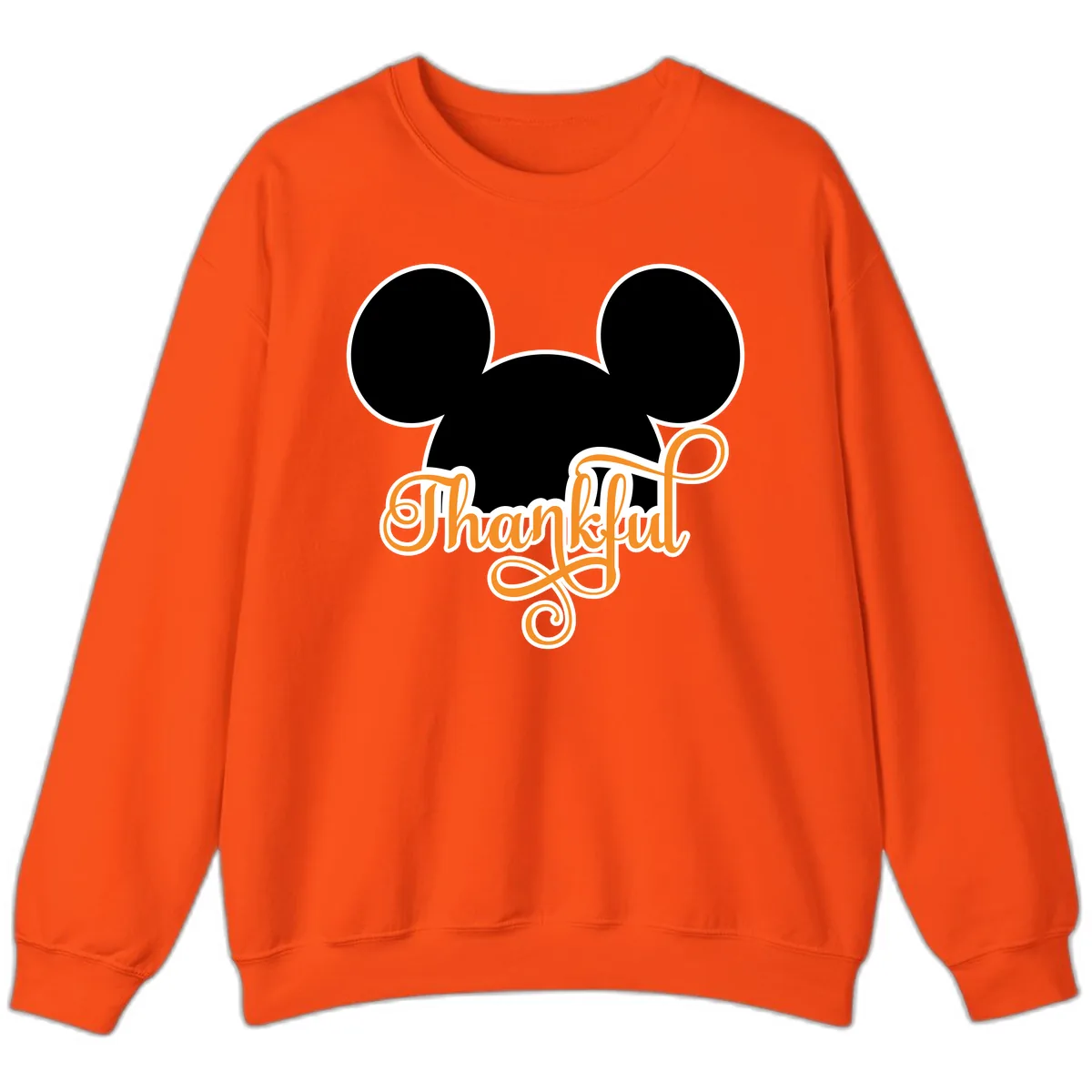 Mickey Ears Thanksgiving Design Sweatshirt in Orange