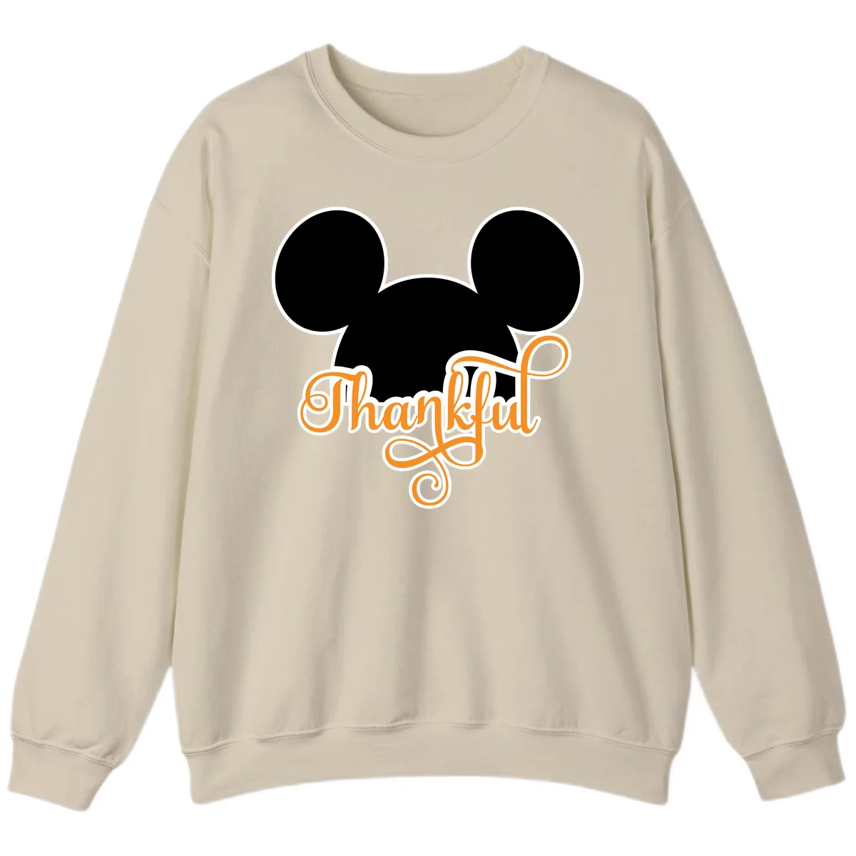 Mickey Ears Thanksgiving Design Sweatshirt in Sand