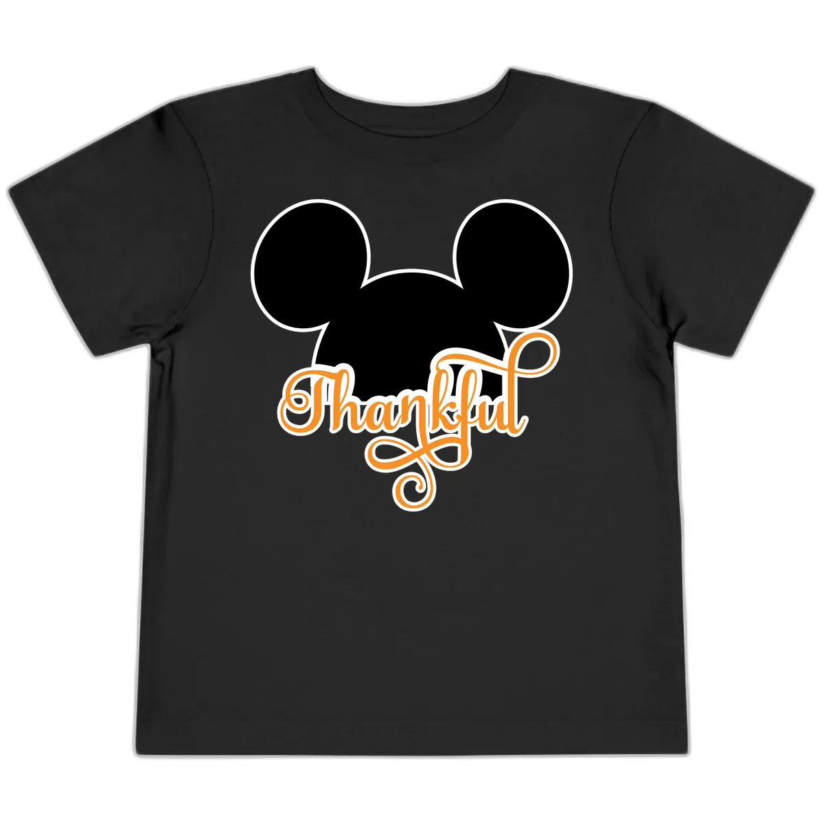 Mickey Ears Thanksgiving Design Toddler T-Shirt in Black