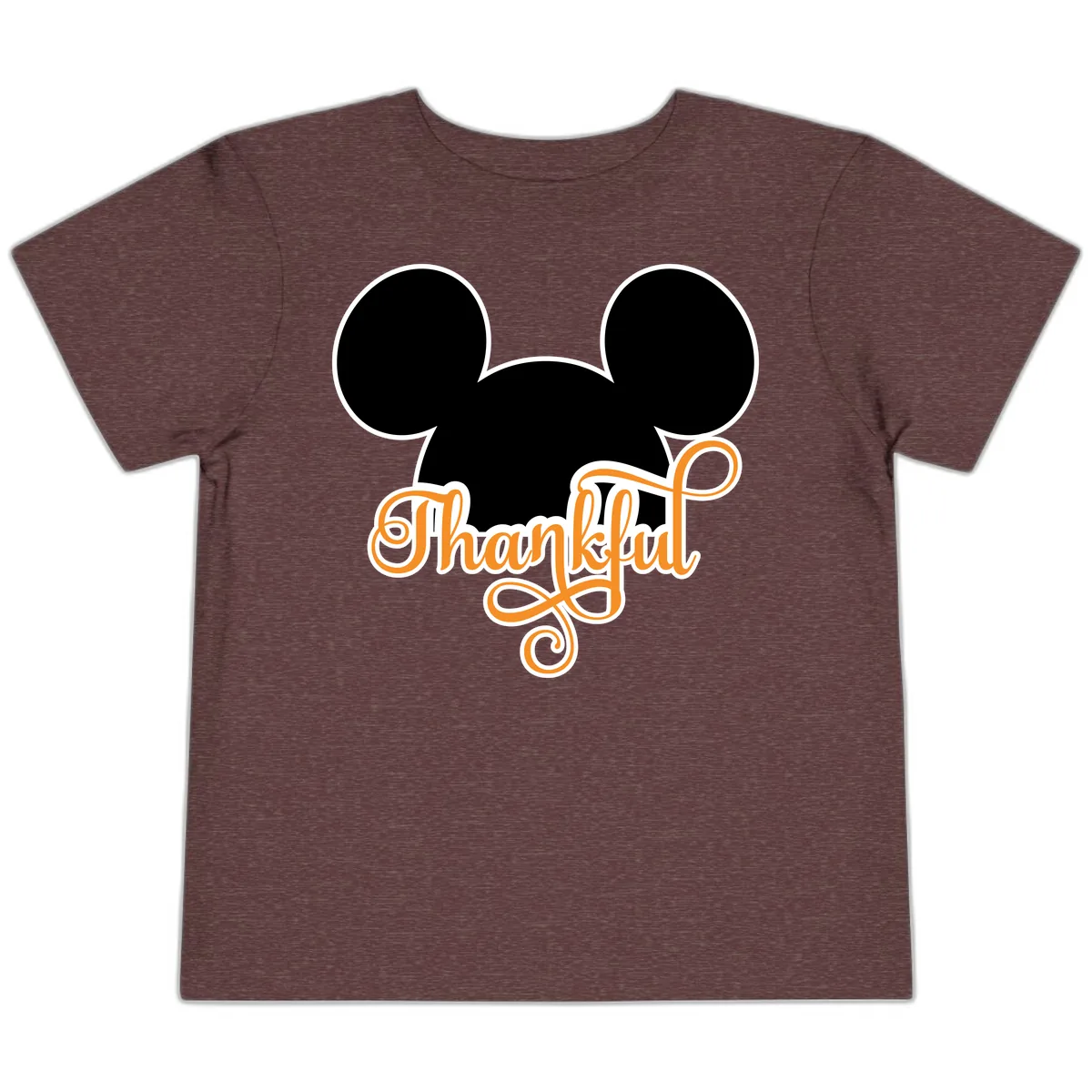 Mickey Ears Thanksgiving Design Toddler T-Shirt in Heather Maroon