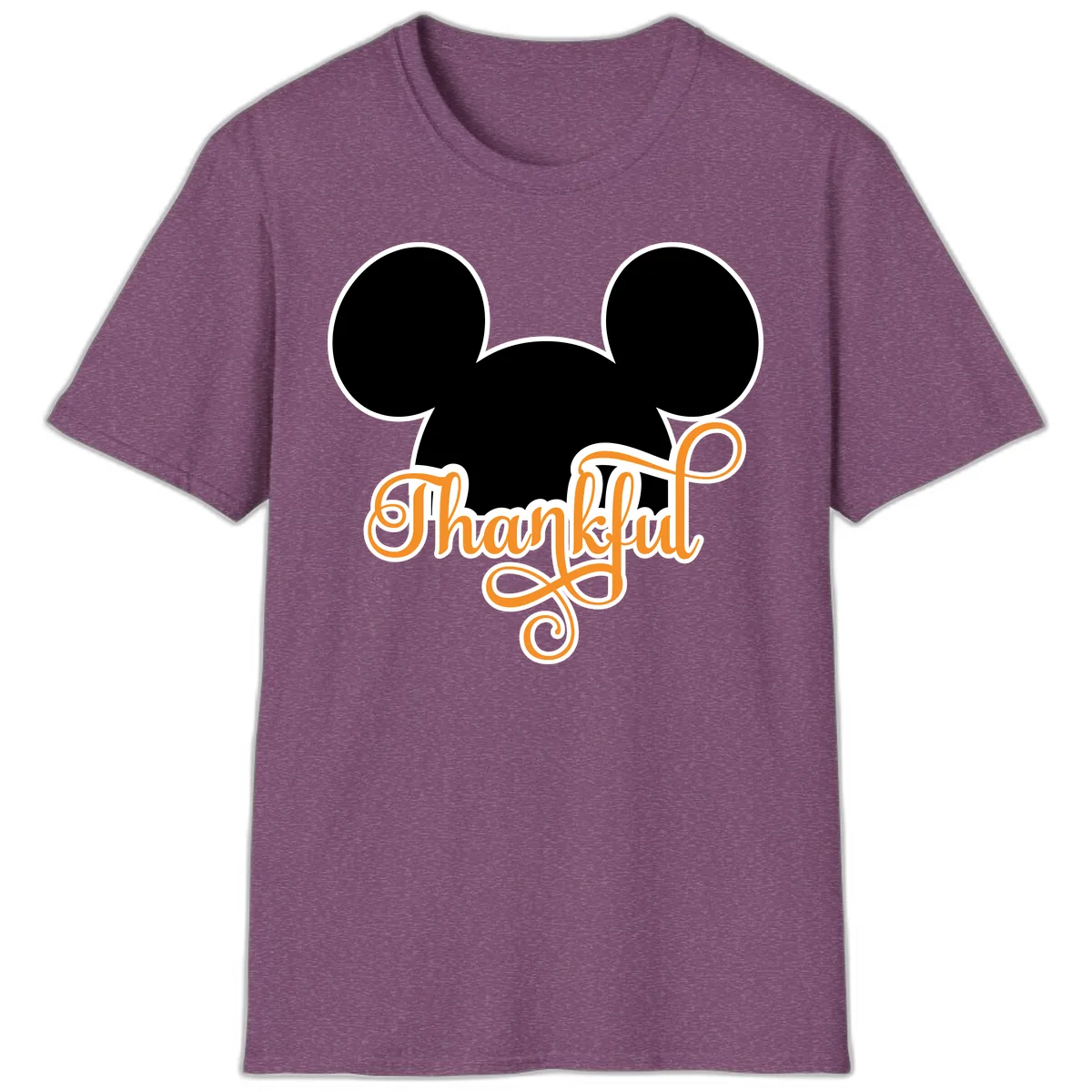Mickey Ears Thanksgiving Design T-Shirt in Heather Maroon